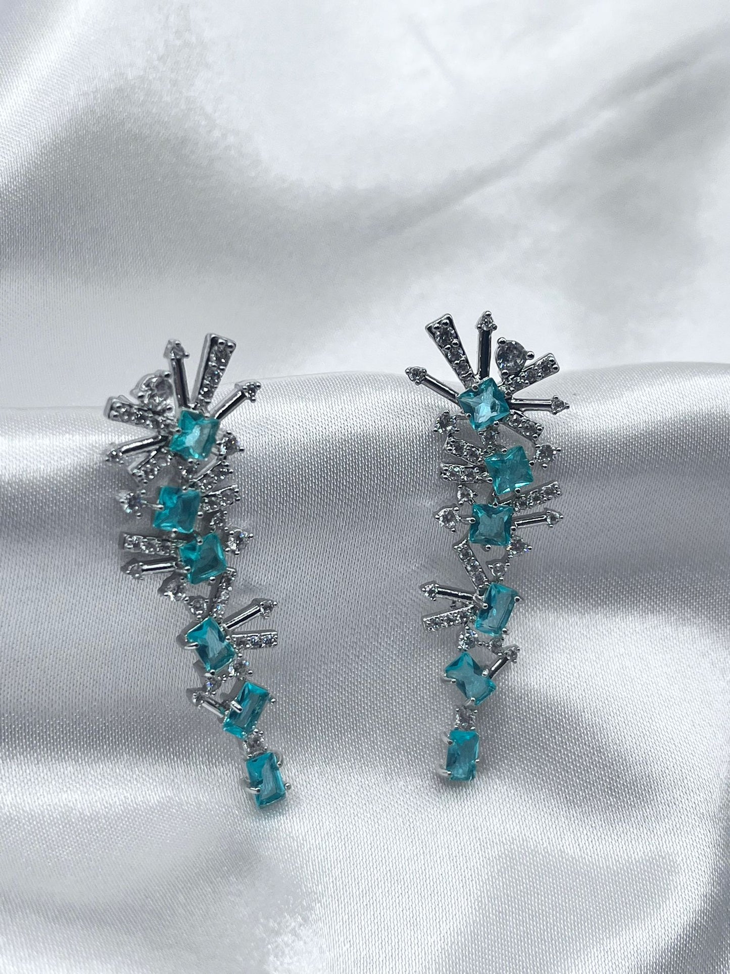 Semi-Jewelry- Earrings - with Zirconias and Stone' 18k Gold Plating