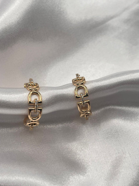 Semi-Jewel - Earrings - with Zirconias '18k Gold Plated