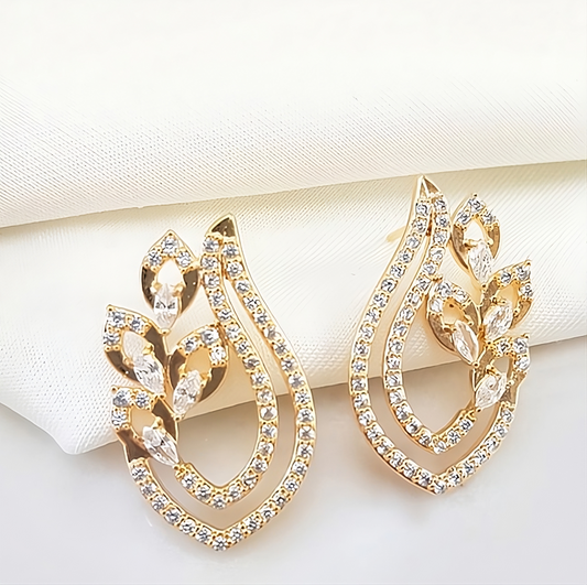 Semi-Jewel - Earrings - with Zirconias '18k Gold Plated