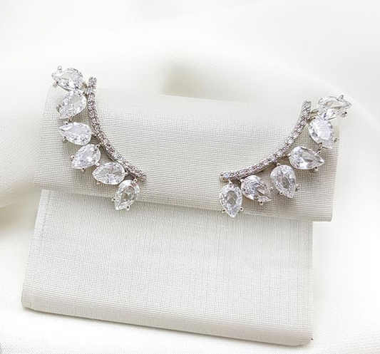 Semi-Jewelry - Earring - with Zirconias and Stones' 18k Gold Plating