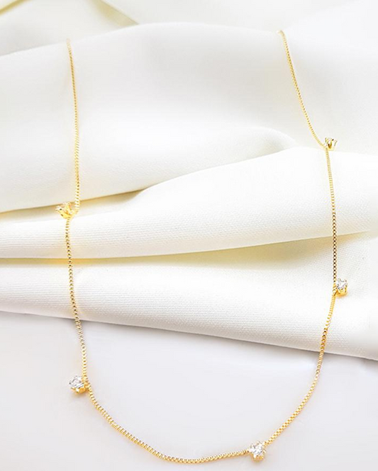 Semi-Jewel- Necklace - with Precious Stone' 18k Gold Plated
