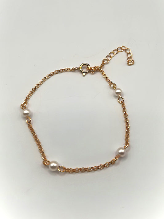 Semi-Jewel - Bracelet - with Pearls' 18k Gold Plating