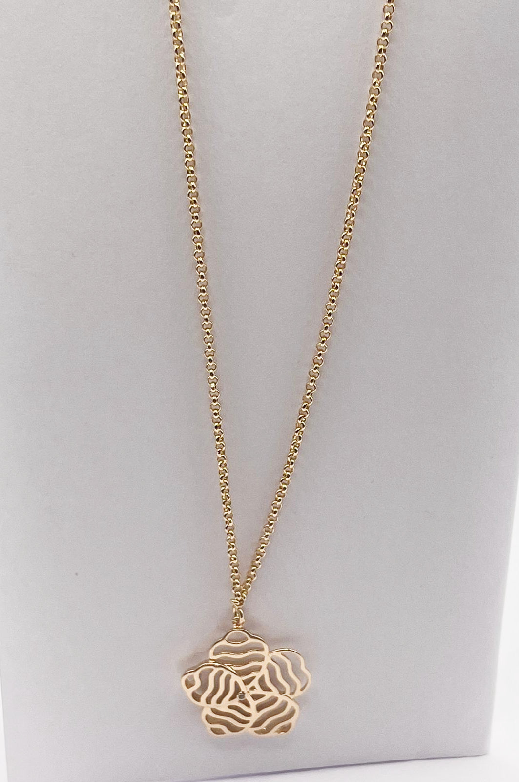 Halbjuwel - Halskette - Blume' 18k Goldplattierung