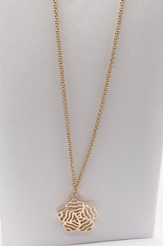 Halbjuwel - Halskette - Blume' 18k Goldplattierung