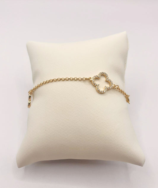 Semi-Jewel - Bracelet - with Zirconias' 18k Gold Plating