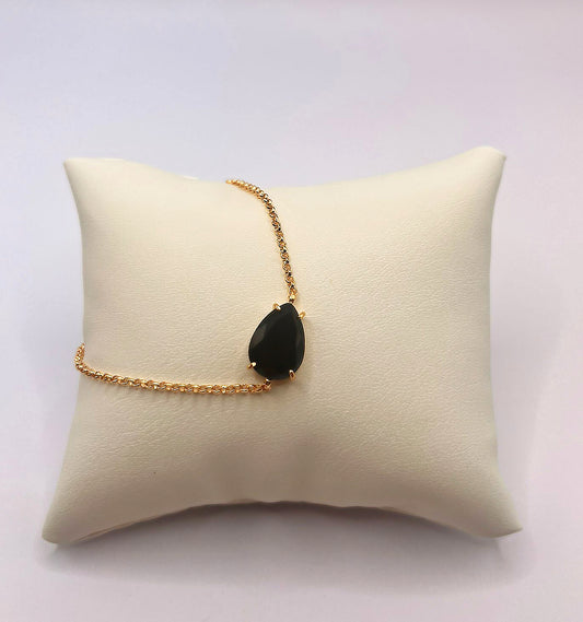 Semi-Jewel - Bracelet - with Onyx' 18k Gold Plating