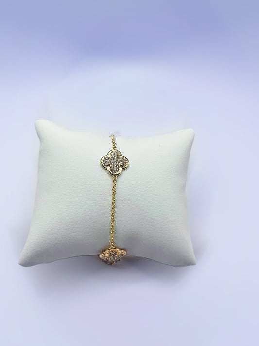 Semi-Jewel - Bracelet - with Zirconias' 18k gold plating