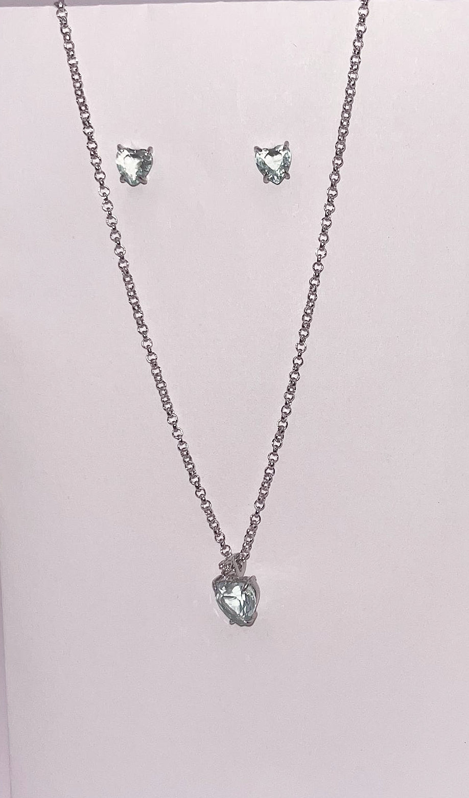 Semi-Jewel - Set - Necklace and Earrings - with Stone '18k Gold Plating