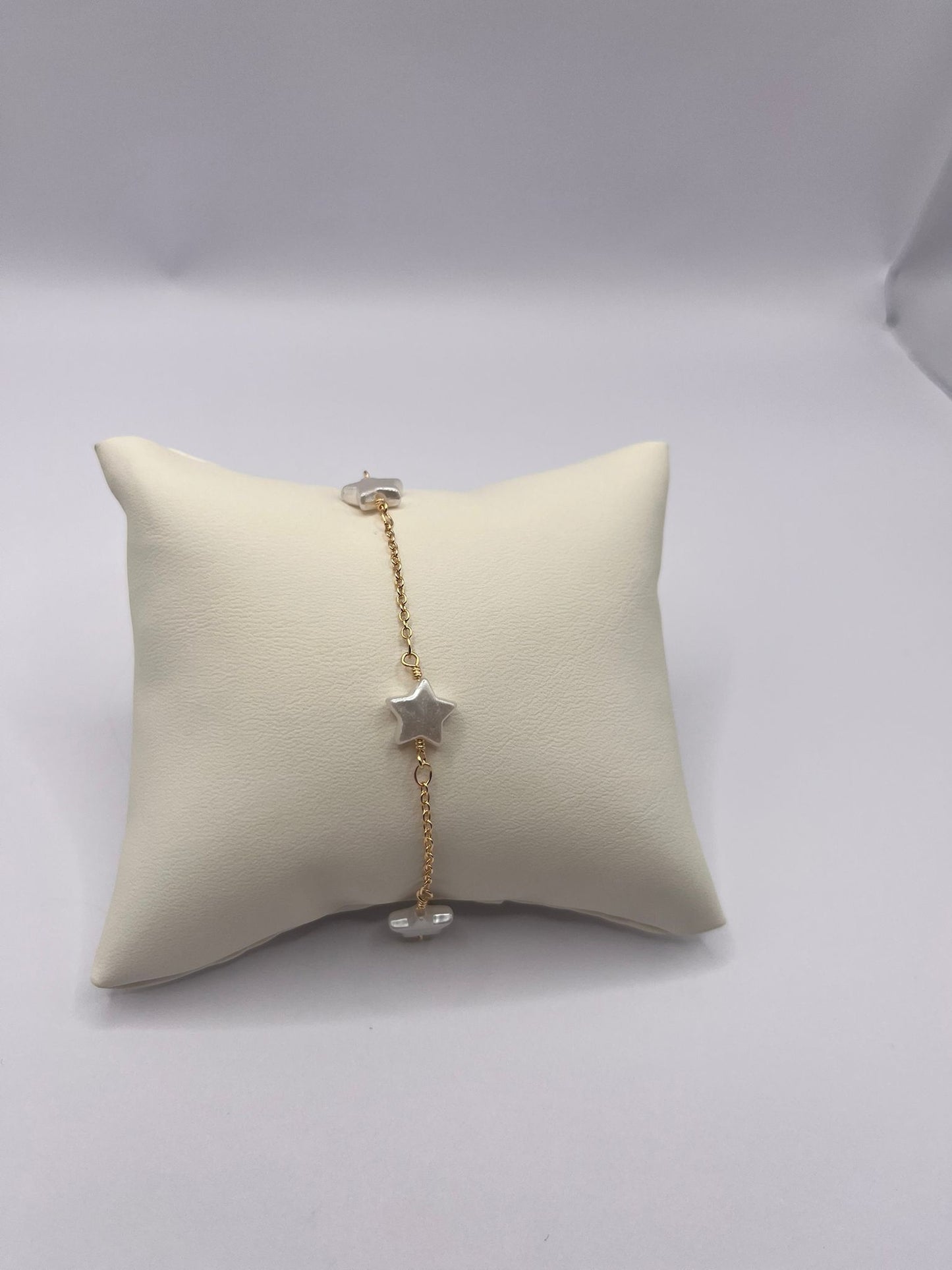 Semi-Jewel - Bracelet - with Stars and Pearls '18k Gold Plated