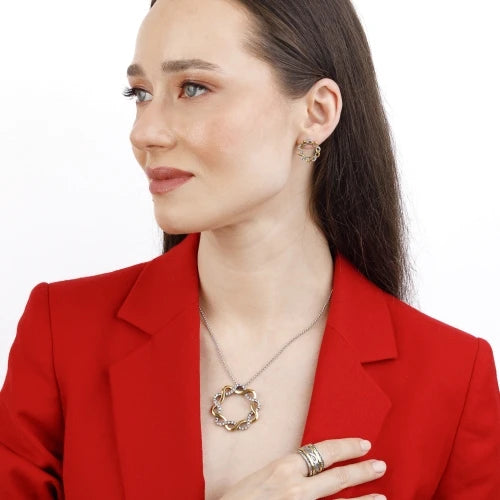 Steel Necklace with Zirconias