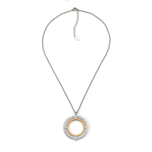 Steel necklace with zirconia